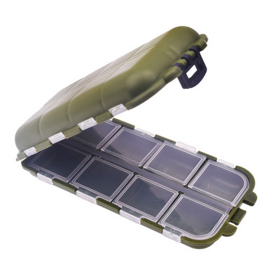 10 skyrių Mini žvejybos reikmenų dėžutė Žuvies masalai Kabliukai Masalai Plastikinis laikiklis Kvadratinis dėklas Pesca žvejybos reikmenys