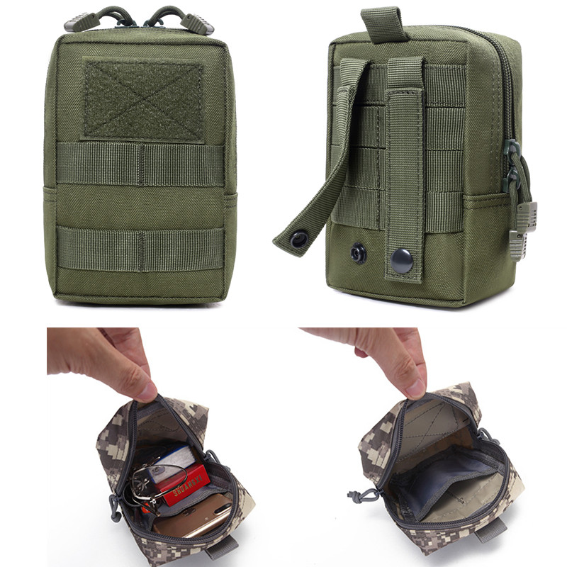 Taktinis Molle krepšys Nailoninis maišelis nešiojamas lauko mobiliojo telefono dėklas Medžioklė EDC diržo krepšys Kelioninis karinis sportinis juosmens segtukų laikiklis