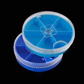 WALK FISH žvejybos įrankių dėžė 5 grotelės / 6 tinkleliai permatoma besisukanti maža laikymo dėžutė Mini žvejybos masalų dėžutė, apvali maži priedai