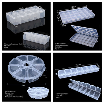 elenxs 8/10/15 Grid Fishing Clear Storage Box Διαφανές Fish Hook Organizer Πλαστικό δοχείο κοσμημάτων