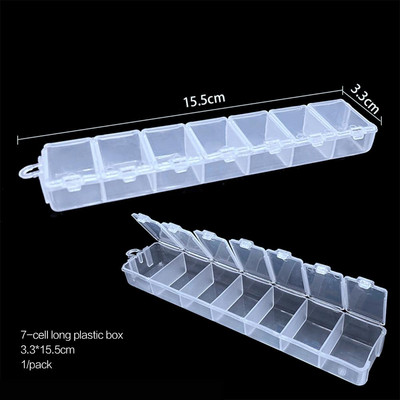 elenxs 8/10/15 Grid Fishing Clear Storage Box Caurspīdīgs zivju āķa organizators plastmasas rotaslietu konteiners