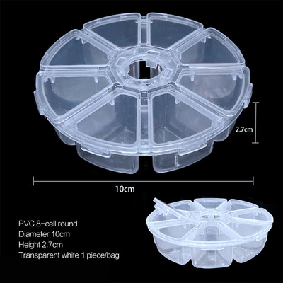elenxs 8/10/15 Grid Fishing Clear Storage Box Caurspīdīgs zivju āķa organizators plastmasas rotaslietu konteiners