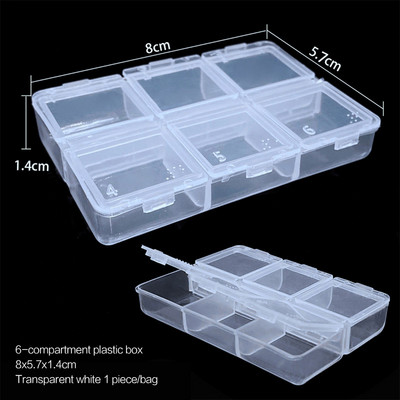 elenxs 8/10/15 Grid Fishing Clear Storage Box Caurspīdīgs zivju āķa organizators plastmasas rotaslietu konteiners