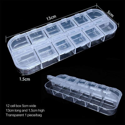 elenxs 8/10/15 Grid Fishing Clear Storage Box Caurspīdīgs zivju āķa organizators plastmasas rotaslietu konteiners