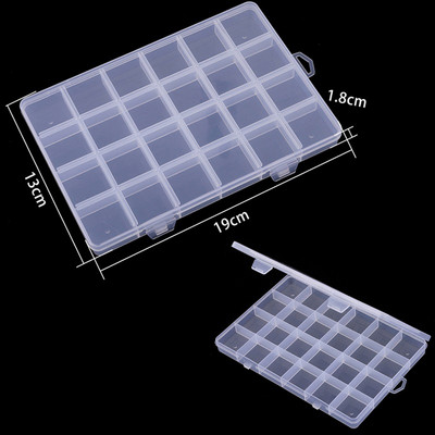 elenxs 8/10/15 Grid Fishing Clear Storage Box Caurspīdīgs zivju āķa organizators plastmasas rotaslietu konteiners