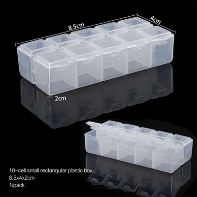 elenxs 8/10/15 Grid Fishing Clear Storage Box Caurspīdīgs zivju āķa organizators plastmasas rotaslietu konteiners