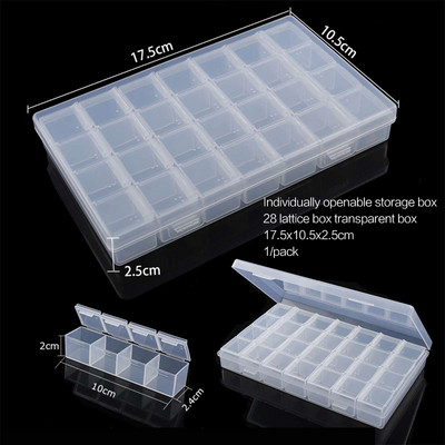 elenxs 8/10/15 Grid Fishing Clear Storage Box Caurspīdīgs zivju āķa organizators plastmasas rotaslietu konteiners