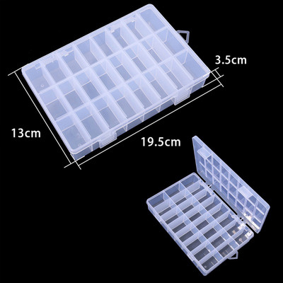 elenxs 8/10/15 Grid Fishing Clear Storage Box Caurspīdīgs zivju āķa organizators plastmasas rotaslietu konteiners