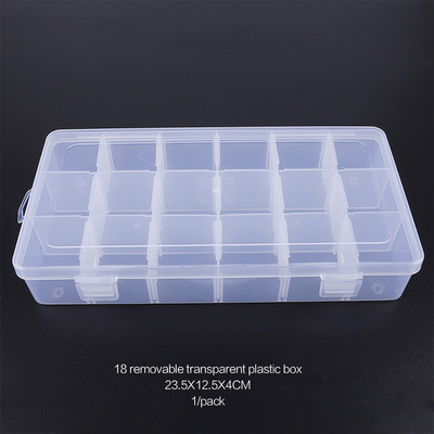 elenxs 8/10/15 Grid Fishing Clear Storage Box Caurspīdīgs zivju āķa organizators plastmasas rotaslietu konteiners