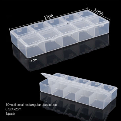elenxs 8/10/15 Grid Fishing Clear Storage Box Caurspīdīgs zivju āķa organizators plastmasas rotaslietu konteiners