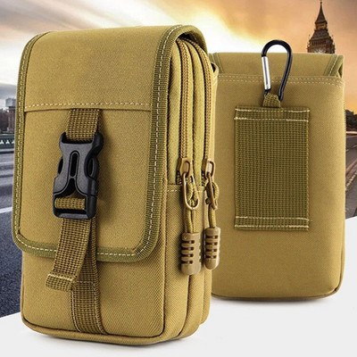 EDC Bag Purse Double Layer Outdoor Waterproof Military Waist Men Phone Pouch Camping Hunting Tactical Waist Bag Outdoor Bags
