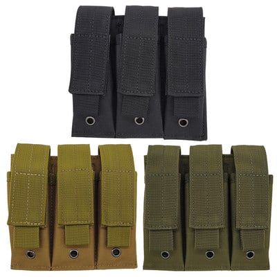 Molle taktikai háromszoros pisztolymag tok kültéri nyitott tetejű, egy dupla 9 mm-es tártáskatartó tok Glock M1911 92F CZ75 készülékhez