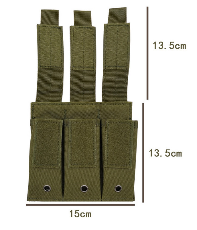 „Molle“ taktinis trigubas pistoleto dėklas, atviras, vienas dvigubas 9 mm dėtuvės laikiklio dėklas, skirtas Glock M1911 92F CZ75