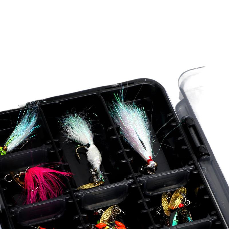 1 buc. 17*9*1,5 cm 12 compartimente cutie de pescuit cutie de accesorii cu cârlig pentru zbura momeala momeala micro set de pescuit cutie de accesorii Angelsachen