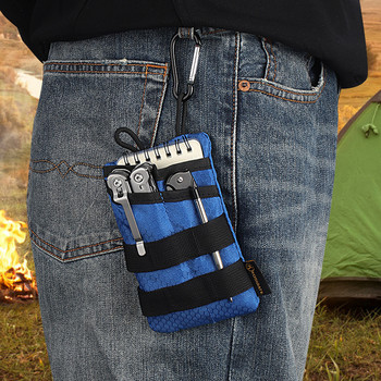 Πολυλειτουργική τσάντα αποθήκευσης EDC Εξωτερική φορητή τσάντα εργαλείων Tactical knife στυλό Πτυσσόμενο πορτοφόλι με κλιπ πιστωτικής κάρτας Κρεμαστή τσάντα μέσης