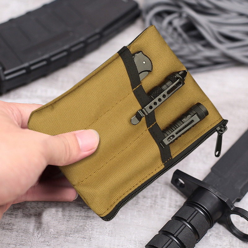Daugiafunkcis EDC laikymo krepšys lauke nešiojamas įrankių krepšys taktinis peilio rašiklis sulankstomas kreditinės kortelės spaustukas Piniginės pakabinamas juosmens krepšys