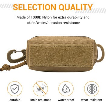 Тактически EDC Molle Pouch Торба за боклук Mini Wallet Card Key Belt Waist Pack Къмпинг Туризъм Лов Портмоне за монети на открито Висяща чанта