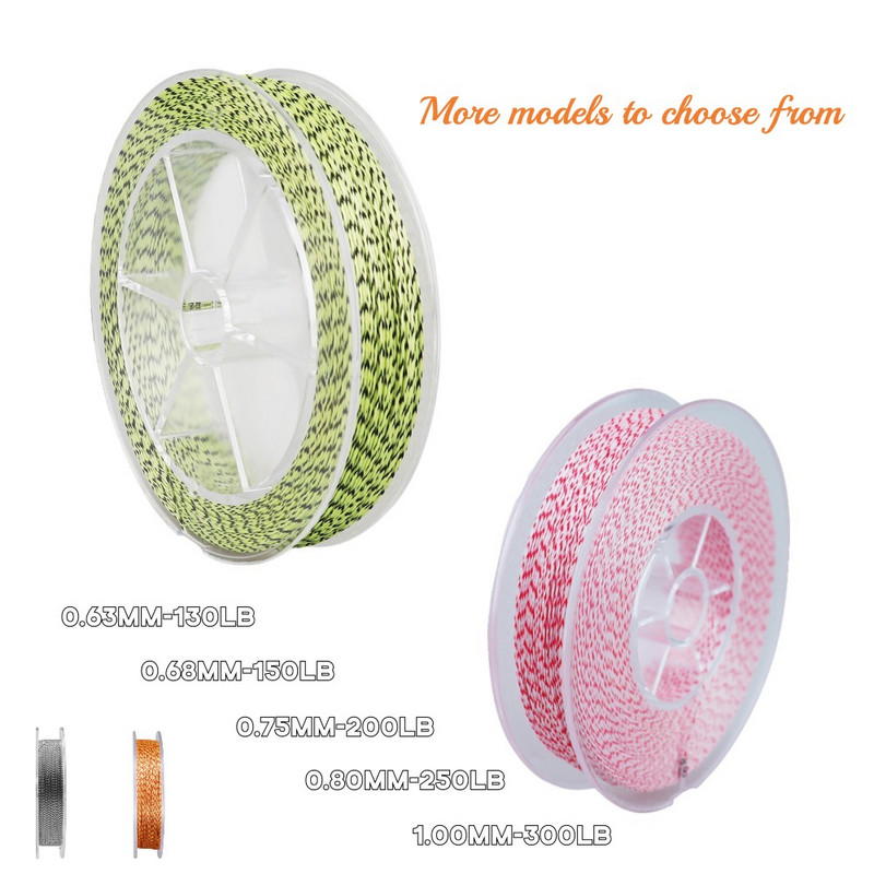 8 Strands PE Braided Assist Hooks Line 30/50M 130-300LB Spot Fishing Line Line Fishing Saltwater DIY Trolling Lure Tied Line