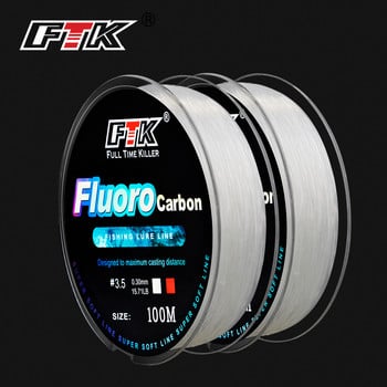 FTK 100m флуоровъглеродно въже за риболовна примамка 4.13-34.32LB 0.14 mm-0.5 mm водач от въглеродни влакна, мека линия, потъващ връх, плаваща линия