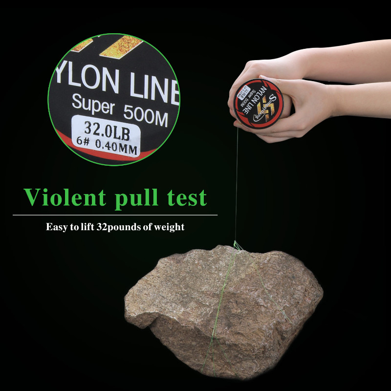 Sougayilang 500M nailonist õngenöör 11-36,3 LB ülitugev monofilament õngenöör Kiire vees lõikamine karpkala õngenöör Pesca