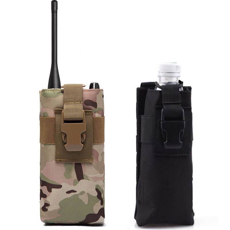 Kültéri vizes palack táska Molle walkie talkie tasak Katonai Taktikai Kemping Túrázás Vadászat Utazás Vízforraló Tartó Táska