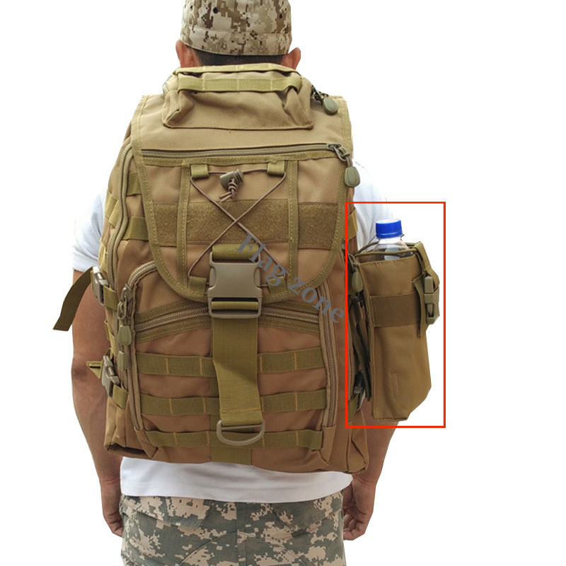 Kültéri vizes palack táska Molle walkie talkie tasak Katonai Taktikai Kemping Túrázás Vadászat Utazás Vízforraló Tartó Táska