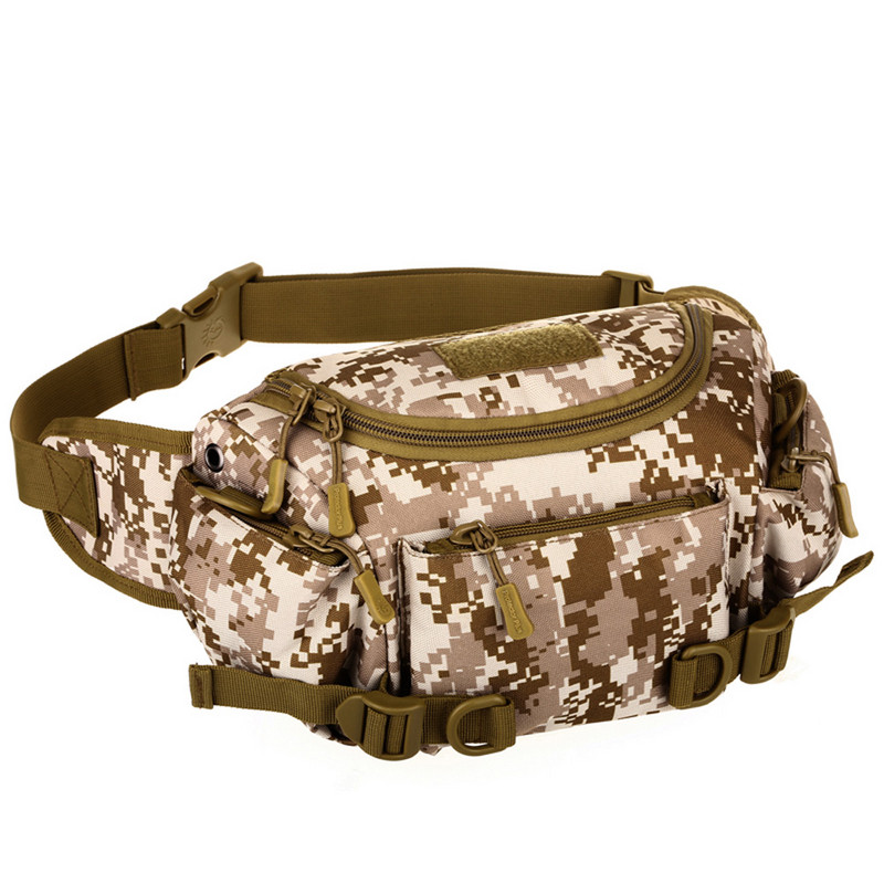 Multifunktsionaalne välijahi taktikaline vöökott Matkamine Jalgrattaga ronimine Rinnakott Military Camo veekindel vööpakk