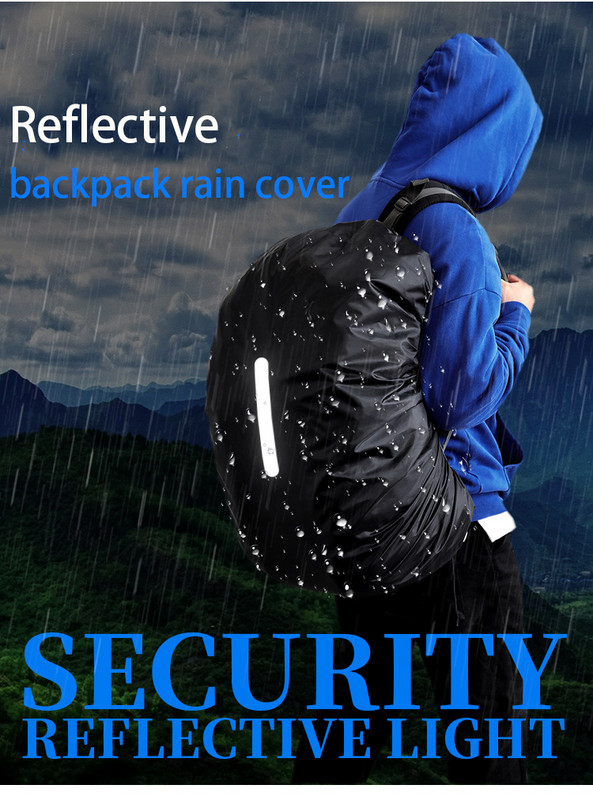 Ανακλαστικό αδιάβροχο κάλυμμα βροχής σακιδίου για υπαίθρια αθλητική νυχτερινή ποδηλασία Ασφάλεια Raincover Κάμπινγκ Πεζοπορία αδιάβροχο κάλυμμα