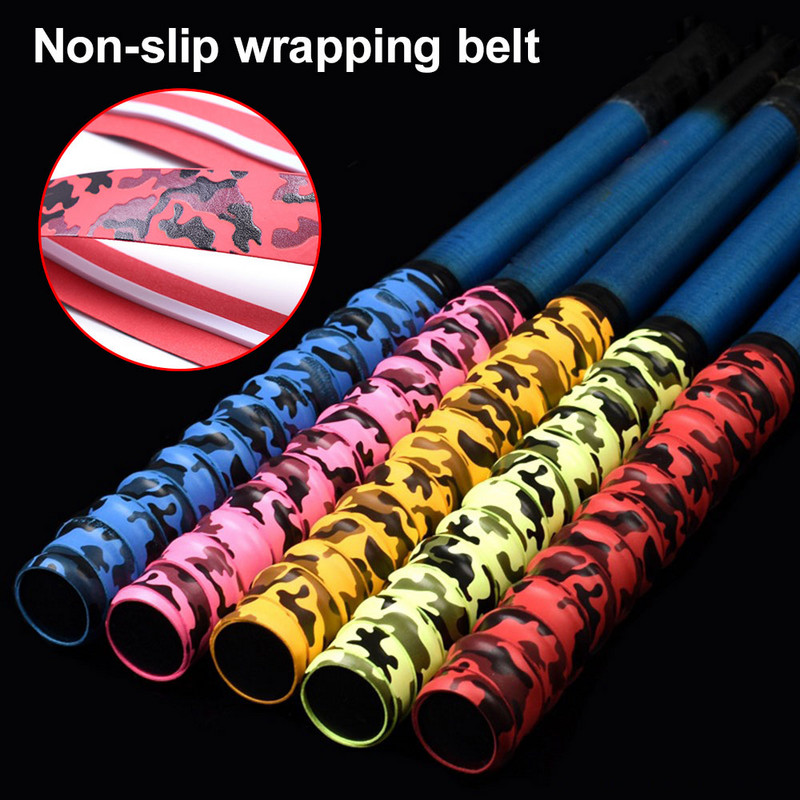 Absorb Sweat Racket Αντιολισθητική Ταινία Λαβή Τέννις Badminton Καμουφλάζ Περιτύλιγμα Αντιολισθητική ζώνη ιδρώτα Αξεσουάρ μπάντμιντον