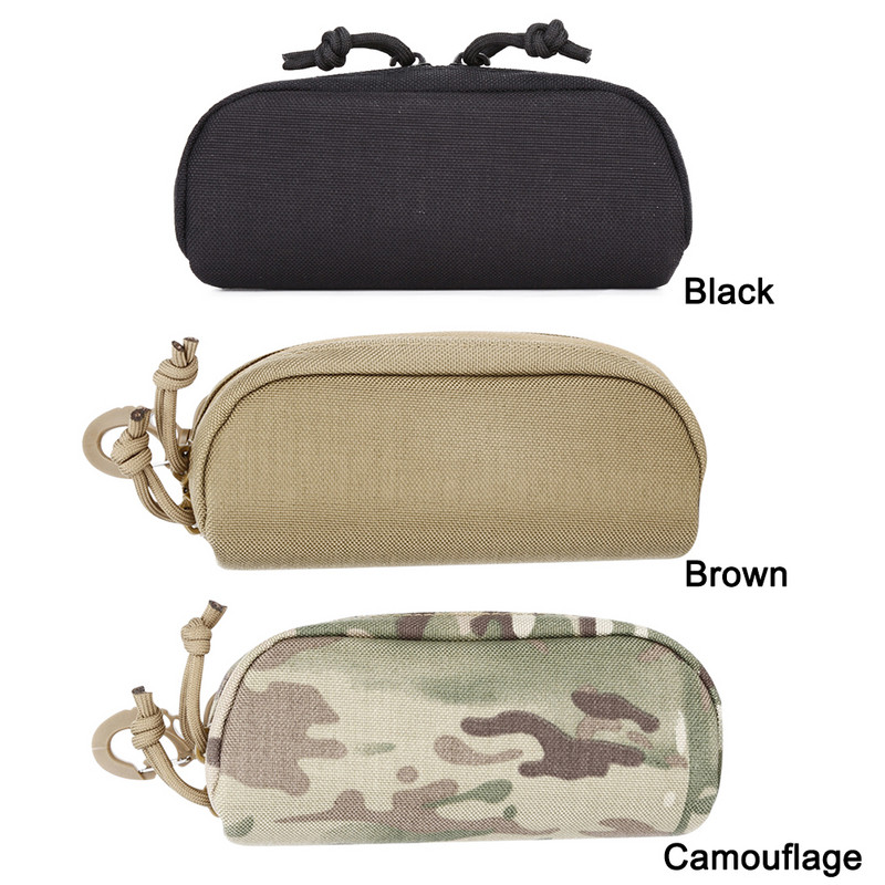Molle Tactical akinių maišelis Saulės akiniai EDC juosmens paketas Užtrauktukas stovyklai medžioklės priedai Organizatorius akinių dėklas