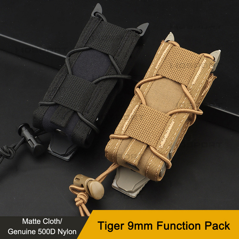 Taktikaline 9 mm ajakirjakott, kaasaskantav Molle ühe püstoliga kott välistingimustes kasutatava Molle taskulambi taskulambi taskulambihoidik matkamiseks ronimiseks