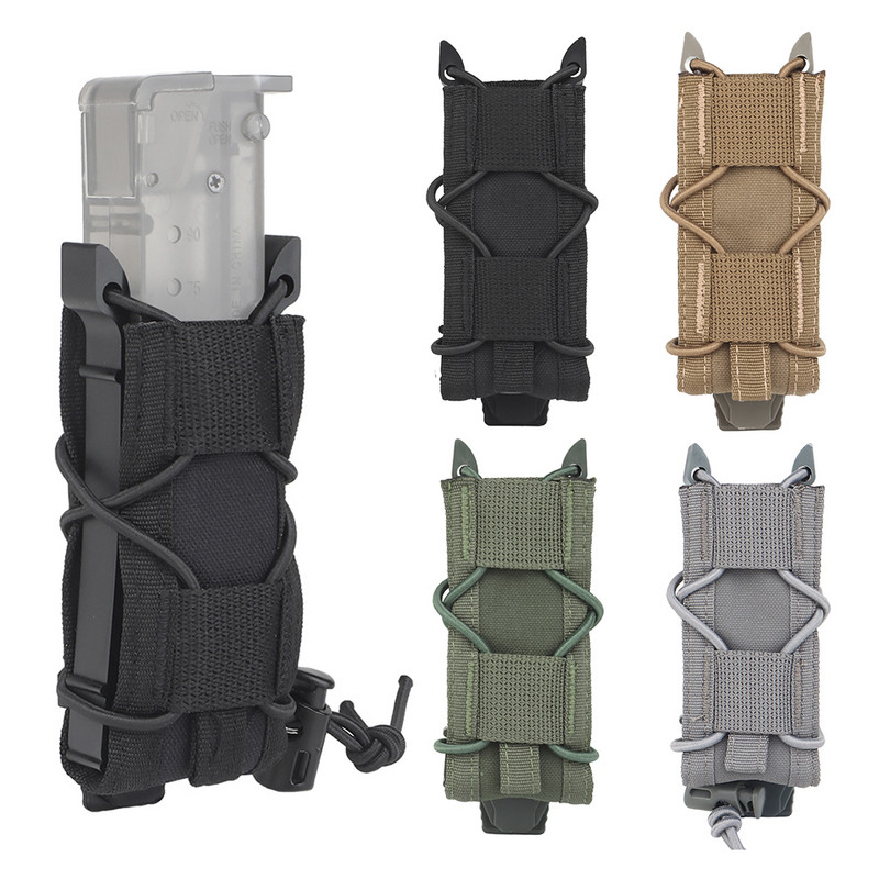 Taktikaline 9 mm ajakirjakott, kaasaskantav Molle ühe püstoliga kott välistingimustes kasutatava Molle taskulambi taskulambi taskulambihoidik matkamiseks ronimiseks