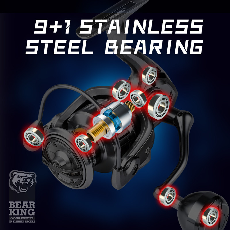 Bränd BEARKING Uus saabumine 9+1BB 5.2:1 merevee püügirulliga 1000-6000 Max Drag 12KG veekindlad rullid