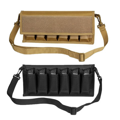 6 слота Тактически чанта за съхранение на списание за пистолет 9 мм Mag Pouch Военна чанта за през рамо за еърсофт пейнтбол ловна стрелба