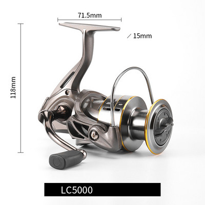 Rola za vrtenje Ultralaka metalna špula za pecanje Lagani pribor s maksimalnim otporom 18 kg Role za dugo bacanje u morskoj vodi 1000-7000Series