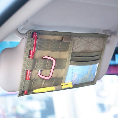 Panou tactic MOLLE pentru panou de organizare a parasolarului pentru vehicule Geanta de depozitare CD-uri Mașină Camion Accesorii auto Pachet suport carduri EDC Husă pentru instrumente