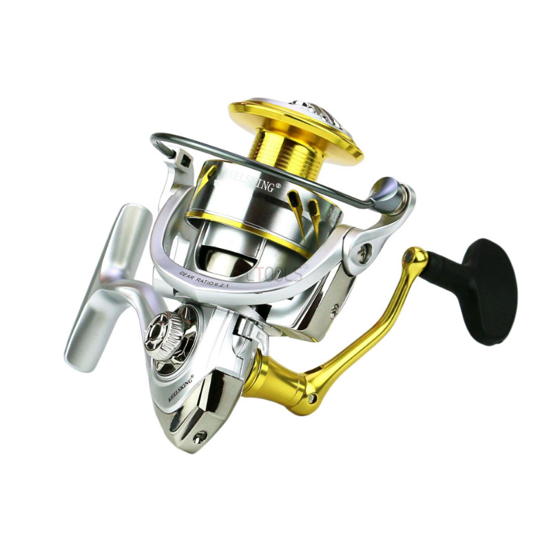 Μεταλλικό κύπελλο από κράμα αλουμινίου ψαρέματος χωρίς κενό και αυτοασφαλιζόμενο Raft Fishing 6,2:1 αναλογία ταχύτητας Αξεσουάρ καρούλι ψαρέματος κυπρίνου
