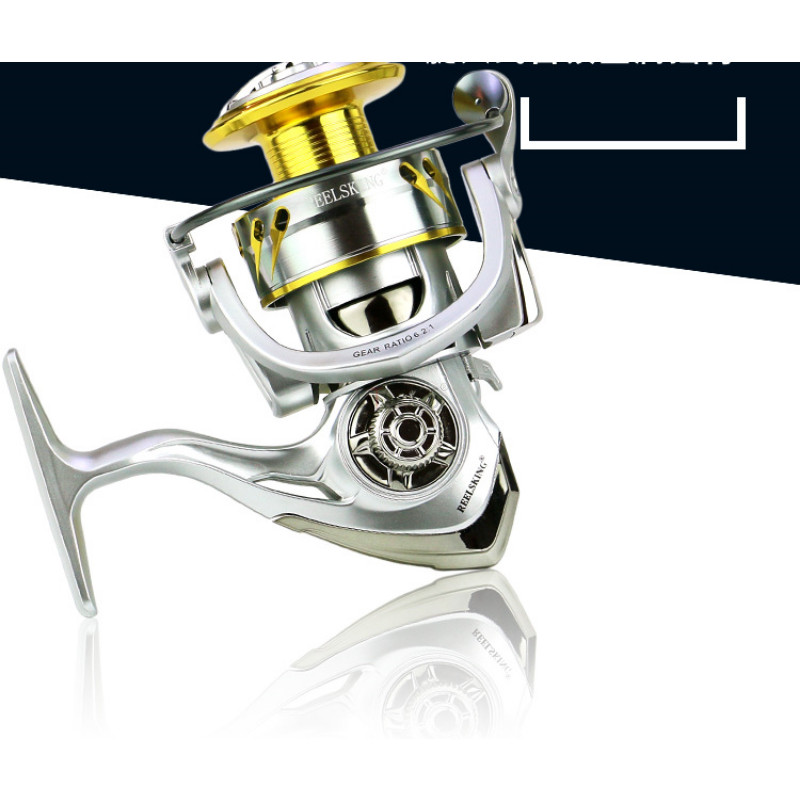 Μεταλλικό κύπελλο από κράμα αλουμινίου ψαρέματος χωρίς κενό και αυτοασφαλιζόμενο Raft Fishing 6,2:1 αναλογία ταχύτητας Αξεσουάρ καρούλι ψαρέματος κυπρίνου