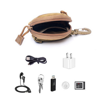 Στρογγυλή πολυλειτουργική αδιάβροχη μικρή κρεμαστή τσάντα Molle Outdoor Camping Sports Riding Key Bag Portable Waist Storage Package