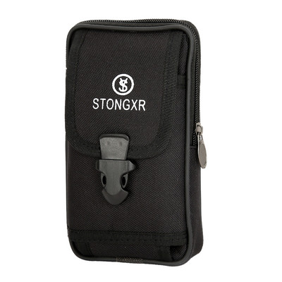 Geantă pentru bărbați cu fermoar multiplu, curea din pânză, pentru telefon mobil portabil