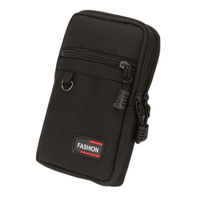 Geantă pentru bărbați cu fermoar multiplu, curea din pânză, pentru telefon mobil portabil