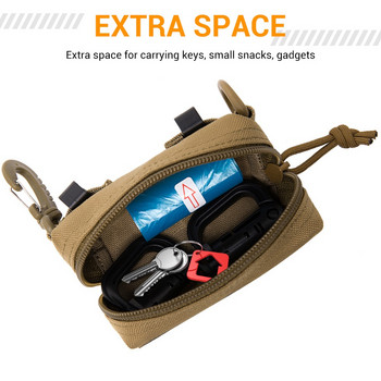 LUC Tactical EDC Molle πουγκί τσάντα σκουπιδιών Πορτοφόλι Κάρτα κλειδί ζώνης Πακέτο μέσης Κάμπινγκ Πεζοπορία Κυνήγι Υπαίθριο τσαντάκι κρεμαστή τσάντα κερμάτων
