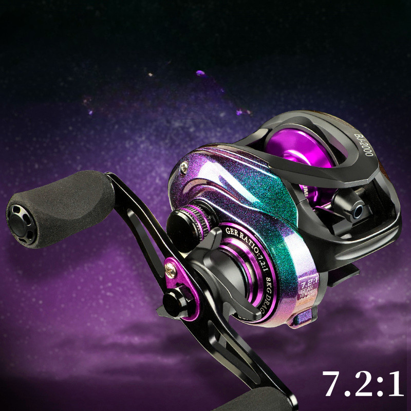 Nauja Baitcasting Ritė BJ2000 5+1BB Max Drag 8kg 7.2:1 žūklės ritė, skirta karpių žvejybai sūriame vandenyje