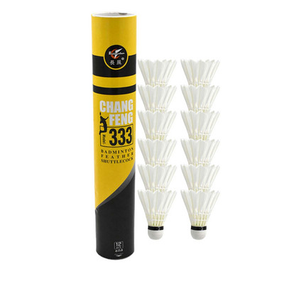 Volani de badminton din pene de rață, 12 buc, cu cap de spumă, reutilizabile, foarte stabile, păsări de badminton pentru avansați, începători