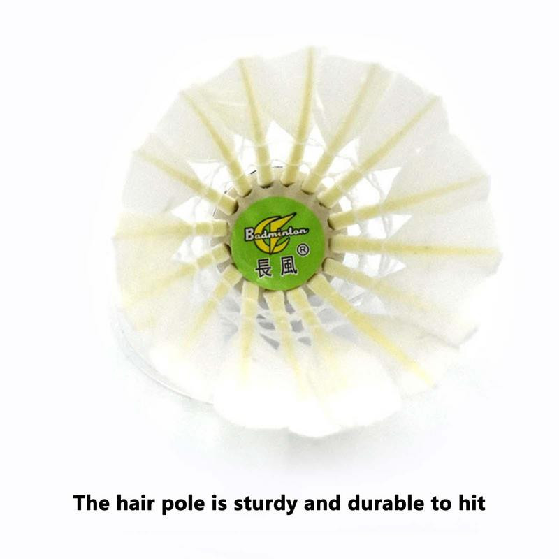 Volani de badminton din pene de rață, 12 buc, cu cap de spumă, reutilizabile, foarte stabile, păsări de badminton pentru avansați, începători