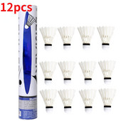 12 τεμάχια/παρτίδα Ανθεκτικές μπάλες μπάντμιντον με φτερά πάπιας Στρόφιγγες με φτερό πάπιας Λευκό για προπόνηση Παιχνίδι Αθλητική Προπόνηση Άσκηση