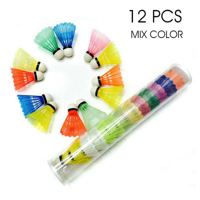 12 buc. Mingi de badminton colorate Volani de badminton din nailon cu stabilitate mare, durabilitate, mingi de antrenament sportive în aer liber, în interior
