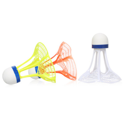 3 vnt. nailoniniai šaudyklai, patvarūs plastikiniai badmintono šaudyklai Vidaus lauko sportiniai badmintono kamuoliai, vėjui atsparūs