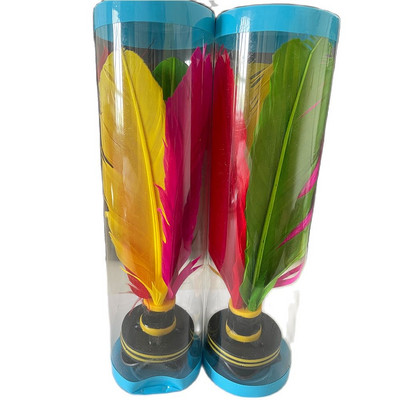 2 vnt. Aukštos kokybės paplūdimio rutulio badmintono kamuoliukas Spalvinga plunksna Kinijos Jianzi pėdų mankšta lauko žaidimai