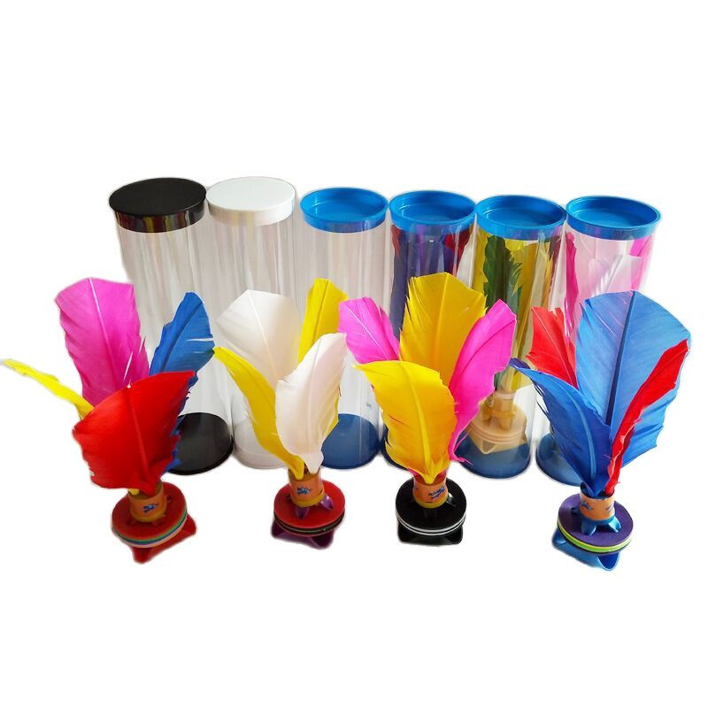 2 vnt. Aukštos kokybės paplūdimio rutulio badmintono kamuoliukas Spalvinga plunksna Kinijos Jianzi pėdų mankšta lauko žaidimai